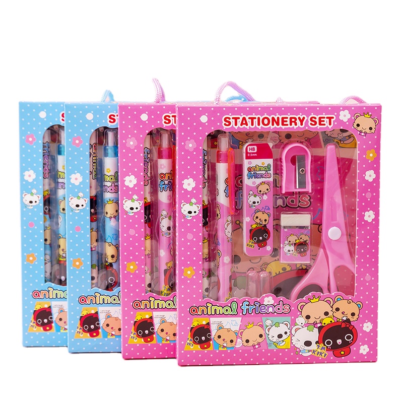 10 piece High Quality Non-toxic DIY price cheap kids stationery set Kids stationary set a sschool supplies