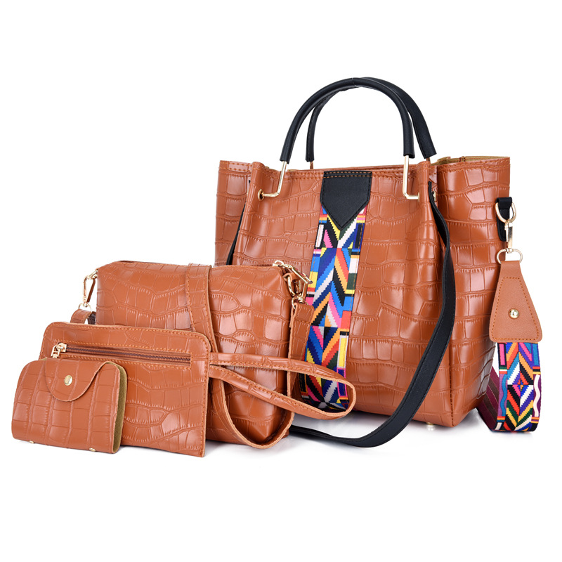 2024 Twinkle New four piece set PU Leather Single Shoulder Crossbody Bag Women's Crossbody Bucket Bag Handbag