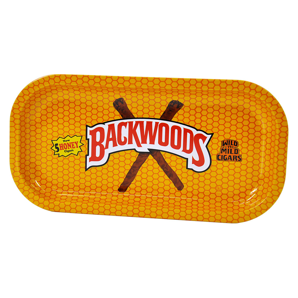 A 18.6*9.3cm custom logo cigarette metal round vanilla weed cigarette case custom backwoods cigarette rolling tray