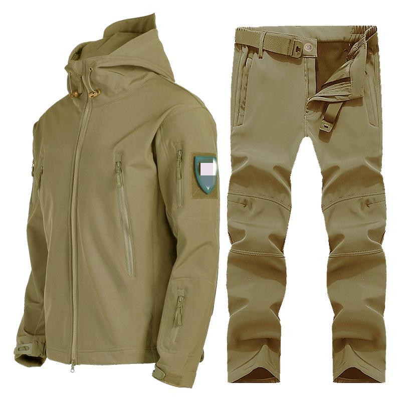 soft shell men's tactical jacket and pants camo hunting acu uniform 2pc sets