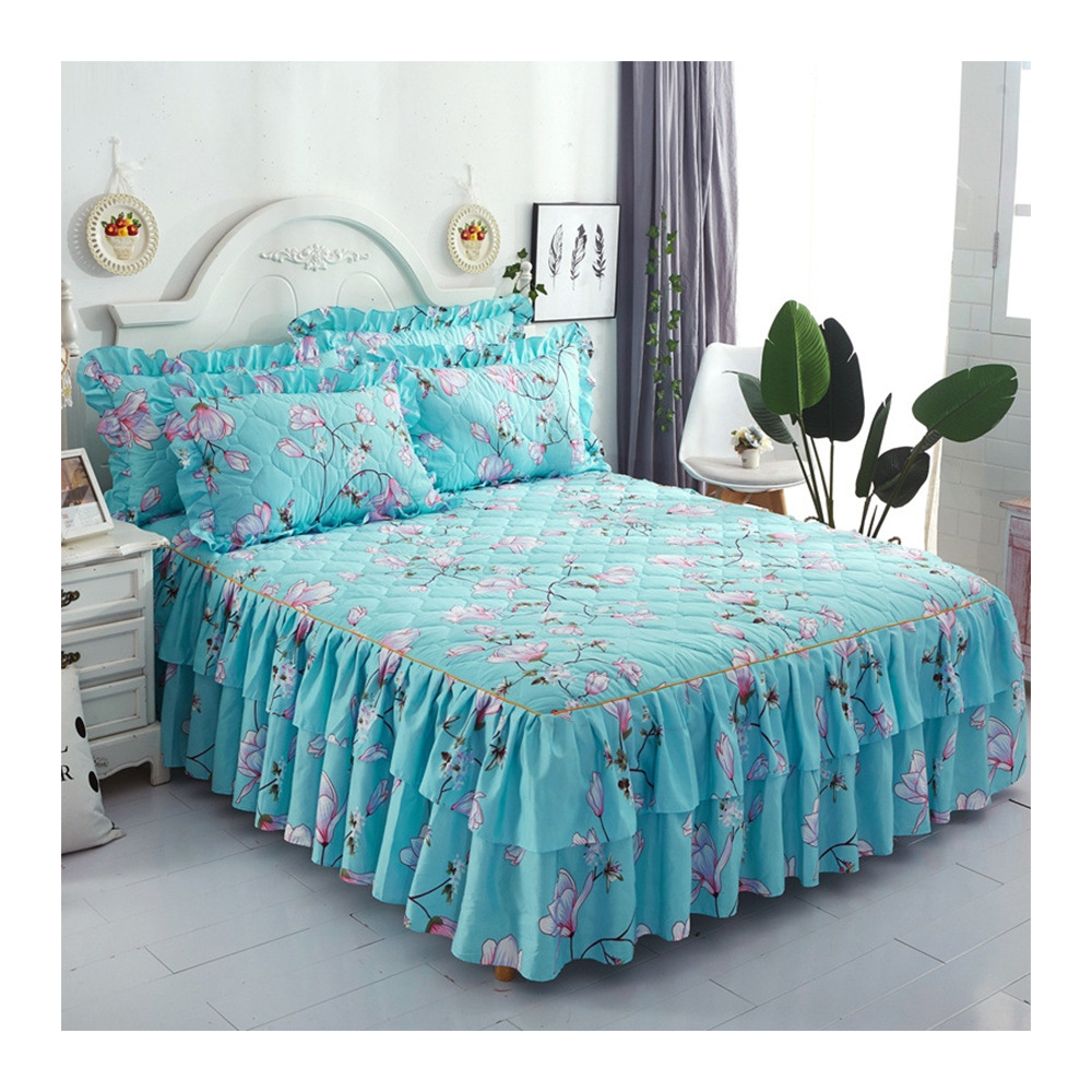 New Luxury Bed Skirt Wrap Around Adjustable Elastic Belt Drop Easy To Put On Wrinkle Free Bedskirt Dust Ruffles Bed Skirt