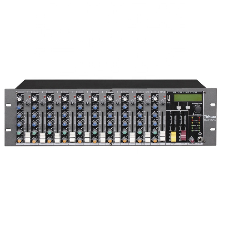 Thinuna RMX-6404A 12-канальный смонтированный в профессиональные колонки звуковая система аудио смеситель Авто микрофонный вход аудио смеситель