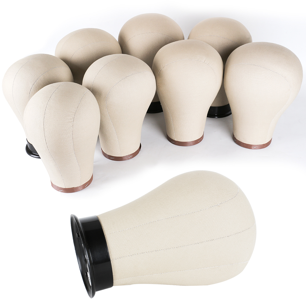 24 23 22 21 Inch Cork Canvas Block Head Mannequin Head Display Styling Wig Head With Mount Hole