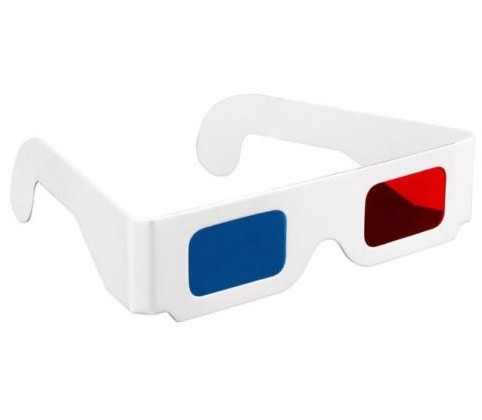 Красные синие голубые складные бумажные картонные 3D очки для рекламы