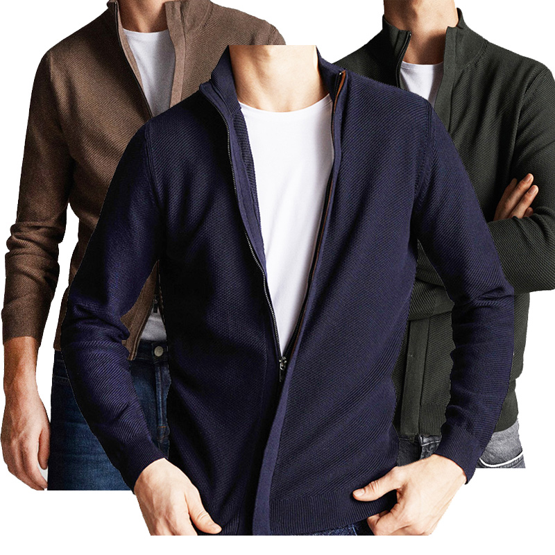2021 Custom Autumn/Winter Fashion Men Outdoor Casual Sweater Knit Men's Casual Cardigan Sweater Jackets Coat