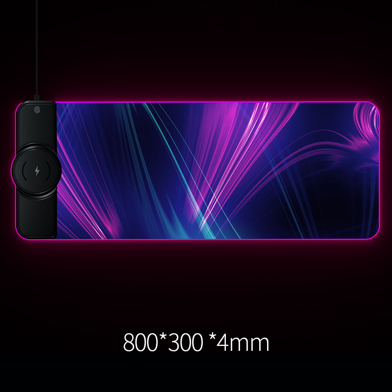 RGB компьютерный коврик для мыши со светодиодной подсветкой и USB-зарядкой, большой коврик для мыши с логотипом, Настольный коврик, rgb Беспроводной коврик для мыши