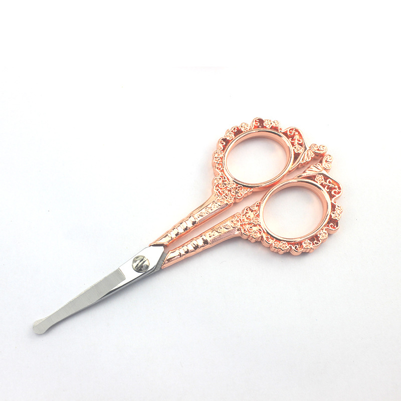 Scissors Nail Art round head Golden Rose nail Scissors tool 1Pcs/Lot&50-g with Durable Stainless Steel Vintage Classic Embroider