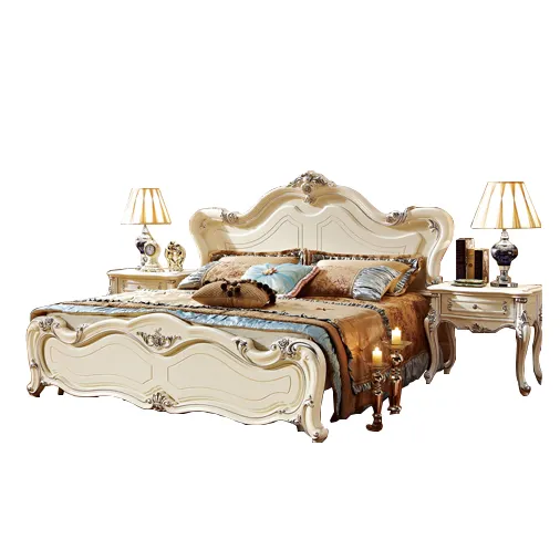 Новейший дизайн, Королевский набор мебели для спальни, классический итальянский комплект мебели для спальни