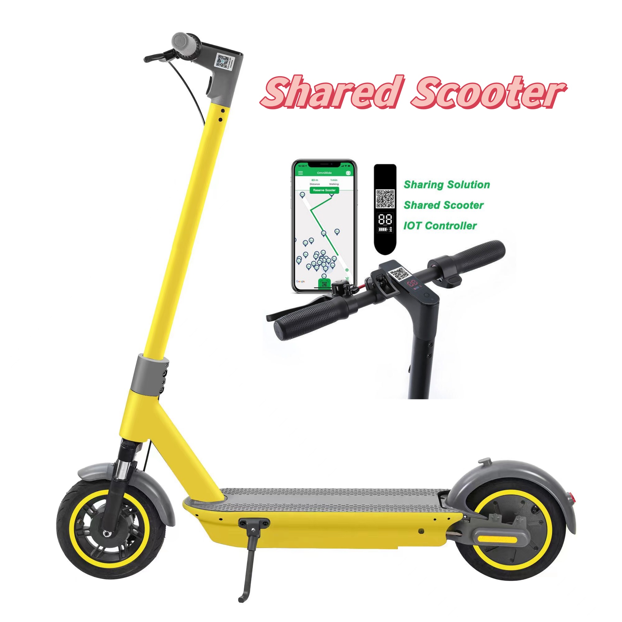 Factory IOT Shared Rental Electric Scooter Newest Design Private Model 10 inch 2 Wheels Max LED Unisex Motor IOT share Scooters