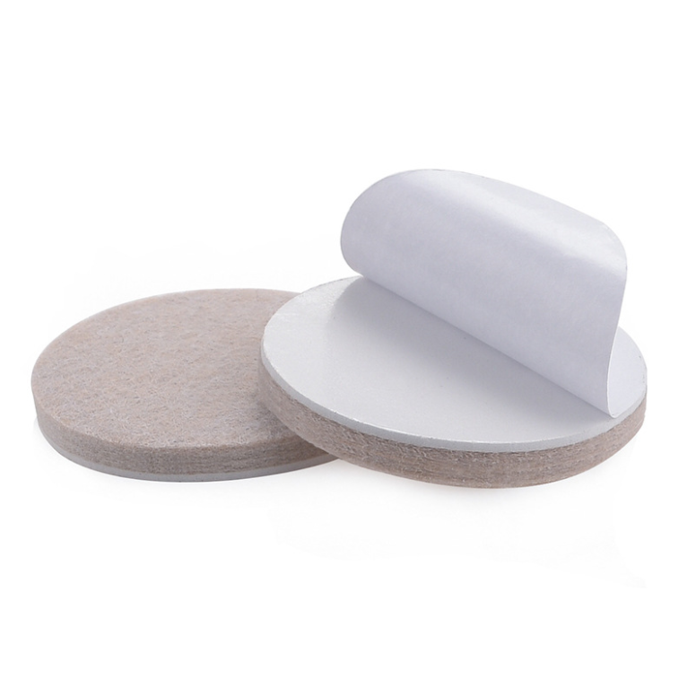 Hot sale no noise felt floor protector self adhesive felt furniture pads felt desk pad with 6 pcs per set