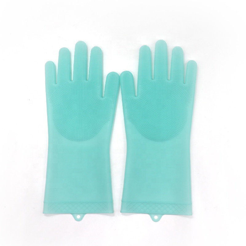 Wholesale Eco-Friendly Multpurpose Heat Resistant Silicone Oven Cooking Scrubber Brush Kitchen Clean G loves Dish Washing