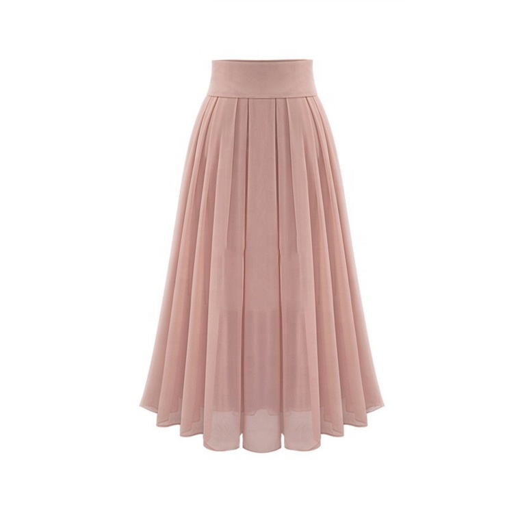 XILAN XL0217 Best Selling Plus Large Size Women Clothing Dress Pleated Chiffon Skirt Solid Color Women Maxi Dress
