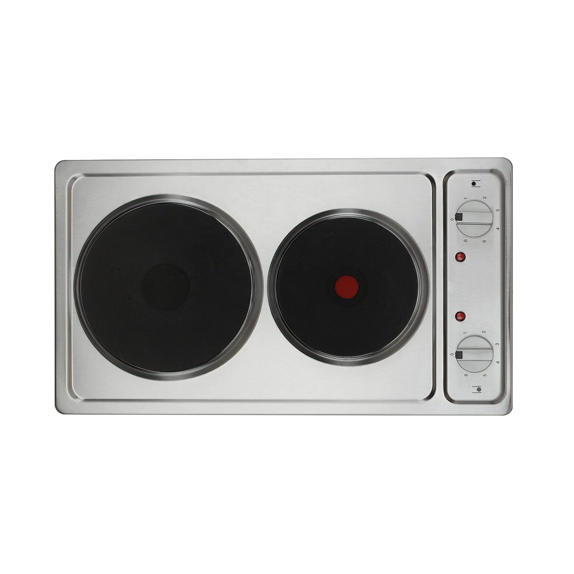 Hotplate with 2 Zones Induction Heating Cooktop Stove with Downdraft Gas Burner Cast Iron Built in Electric Solid Home Hot Plate