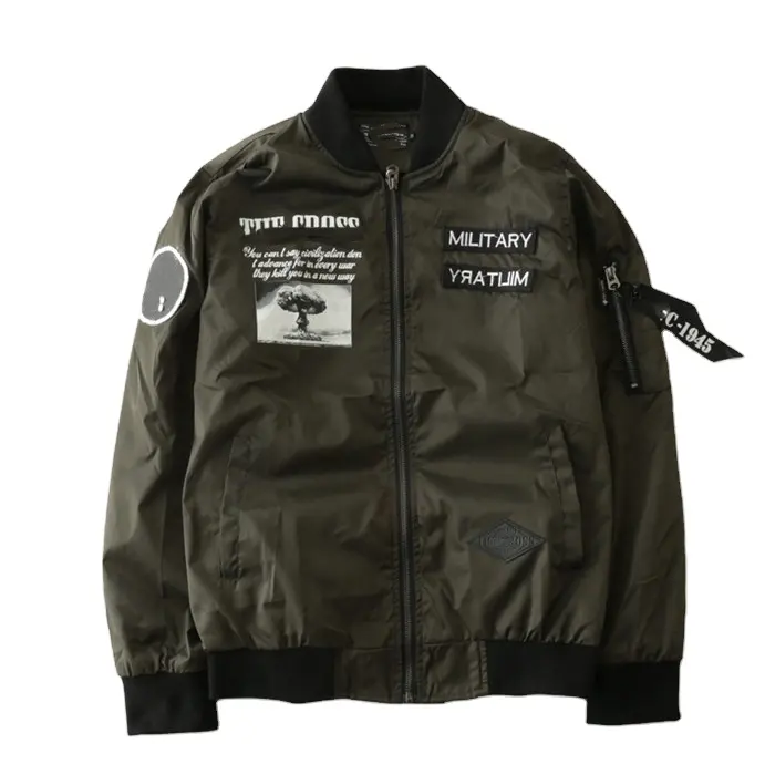 Wholesale Custom Bomber Jackets Coat Men 100% Polyester Ma-1 Pilot Winter Military Flight Men Bomber Jacket Wholesale