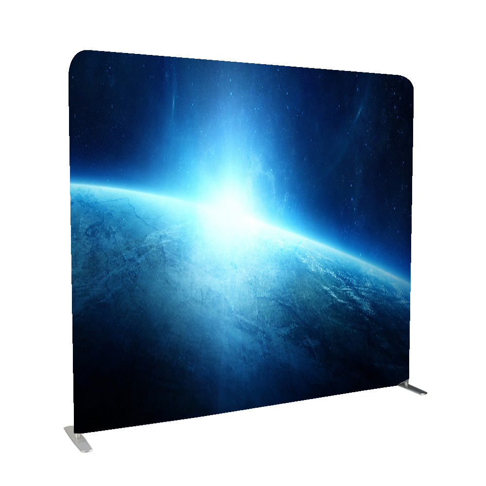 Straight aluminum tension fabric backdrop banner
