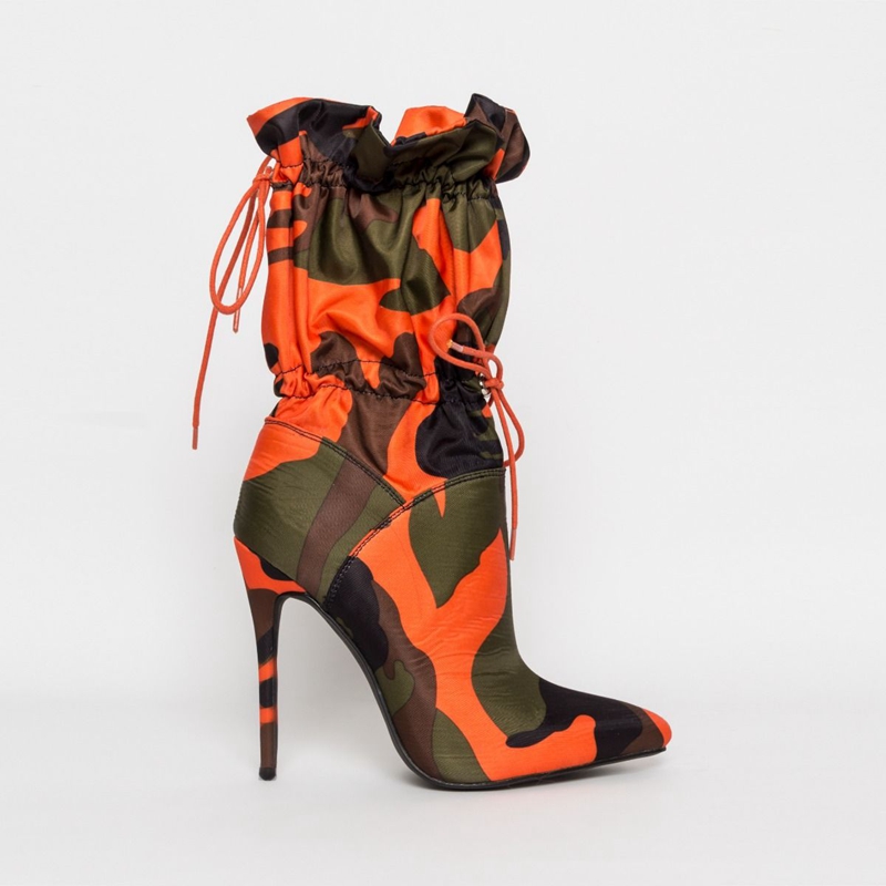 Wholesale fashion 11cm Stilettos high heel women Camouflage Ankle Boots