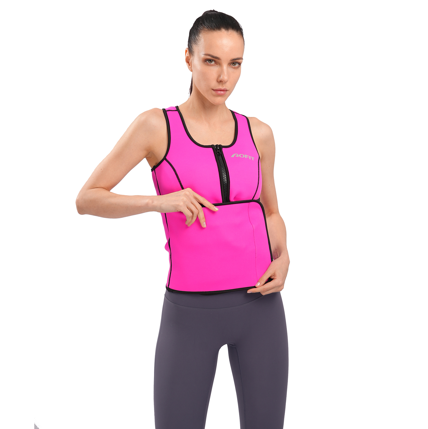 Free sample women zipper weight Loss workout waist trainer slimming vest