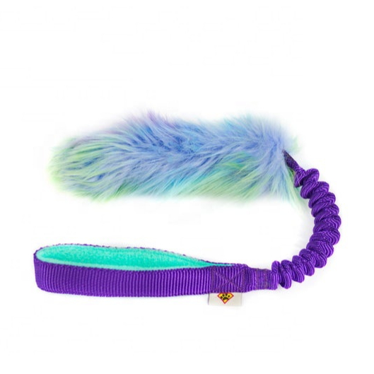 Unicorn Fur with bungee handle Durable dog toy Faux fur puppy toy