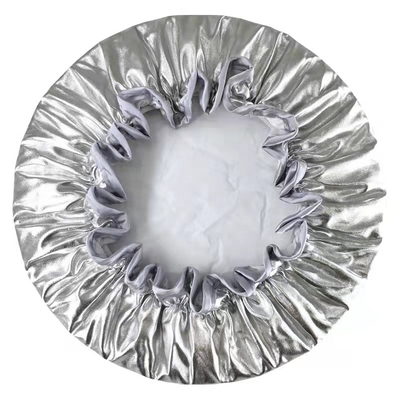 2021 New aluminium foil shower caps with PEVA linner double layer shower caps