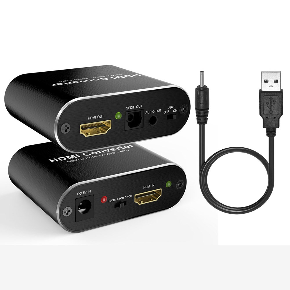 HDMI 1.4 Audio Extractor Converter Adapter Support 4K 60Hz HDR 4K HDMI to Optical TOSLINK SPDIF 3.5mm L/R HDCP 2.2