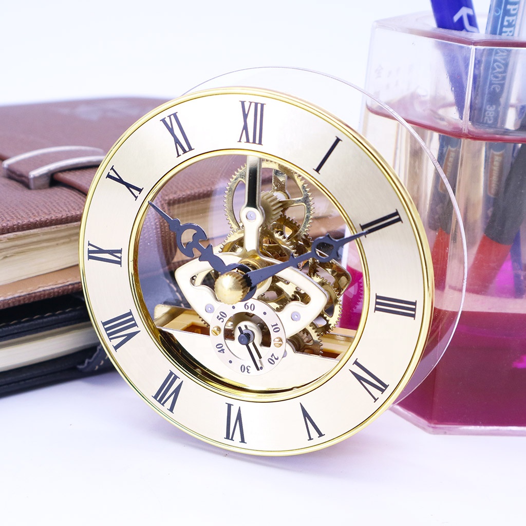 Metal skeleton clock insert quartz clock movement