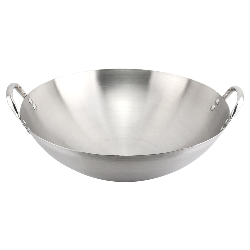 Restaurant Hotel Kitchen Gas Cooker Chinese Wok Pan Stainless Steel