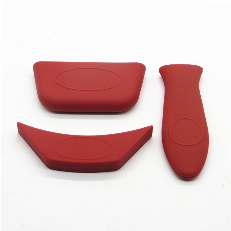 Silicone anti-ironing pan handle three-piece anti-ironing and anti-slip pan handle set