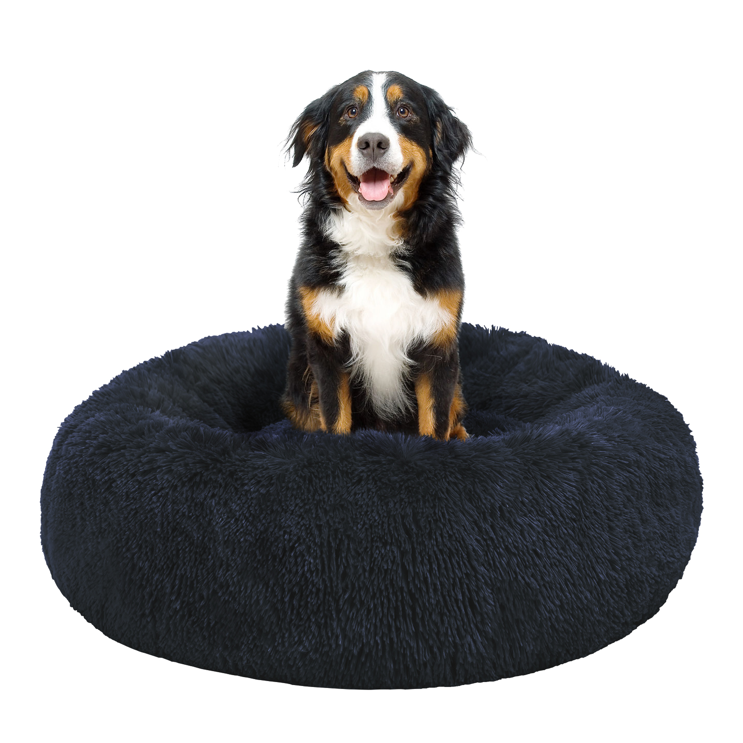 Guavatech Popular Faux Fur Fluffy Dog Bed Amazon Supplier Round Pet Bed