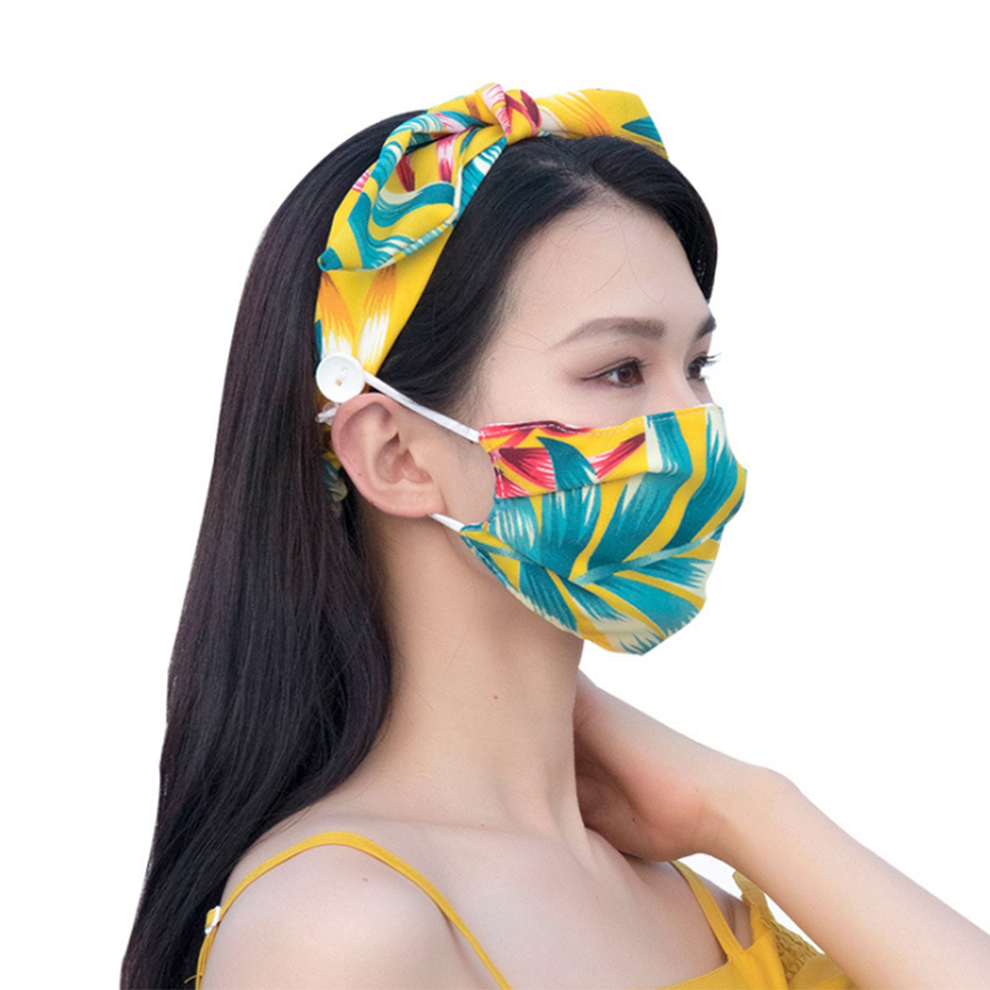 Inpatient Ward Outdoor Use Fashionable Healthy Breathe Freely Headband Set Mask With Matching Headband