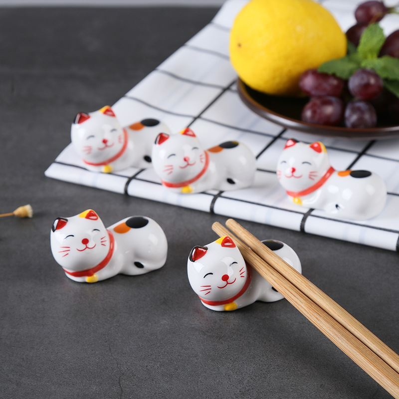 Hot Sell Home Tabletop Porcelain Chopstick and Spoon Stand Dinnerware Ceramic Chopstick Rest