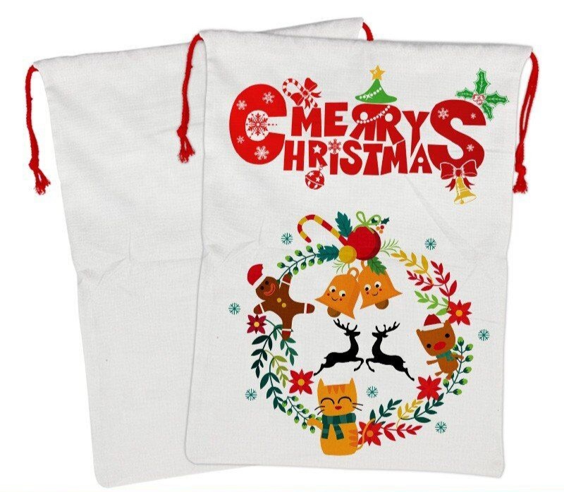 Hot Selling Wholesale Santa Candy Bag Gift Drawstring Bag Christmas