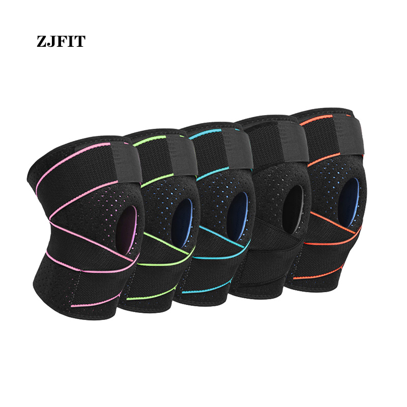 Zjfit спортивные Регулируемый Неопреновый сжатия открытым коленной чашечки, поддержка колена для облегчения боли в спине коленного бандажа