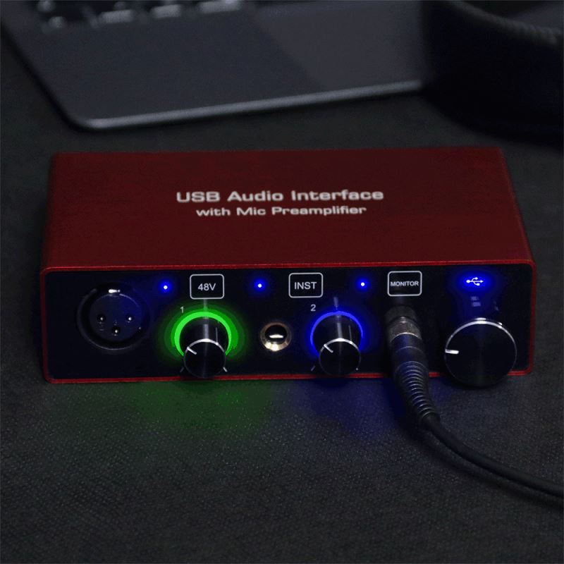 Внешние звуковые USB-карты, USB аудио интерфейс для студийной фотосъемки, 96 кГц, 24 бит