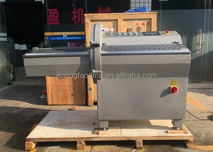 Conveyor Feeding Inlet JY-21K Frozen beef ham slicer cutter goat meat chopping machine