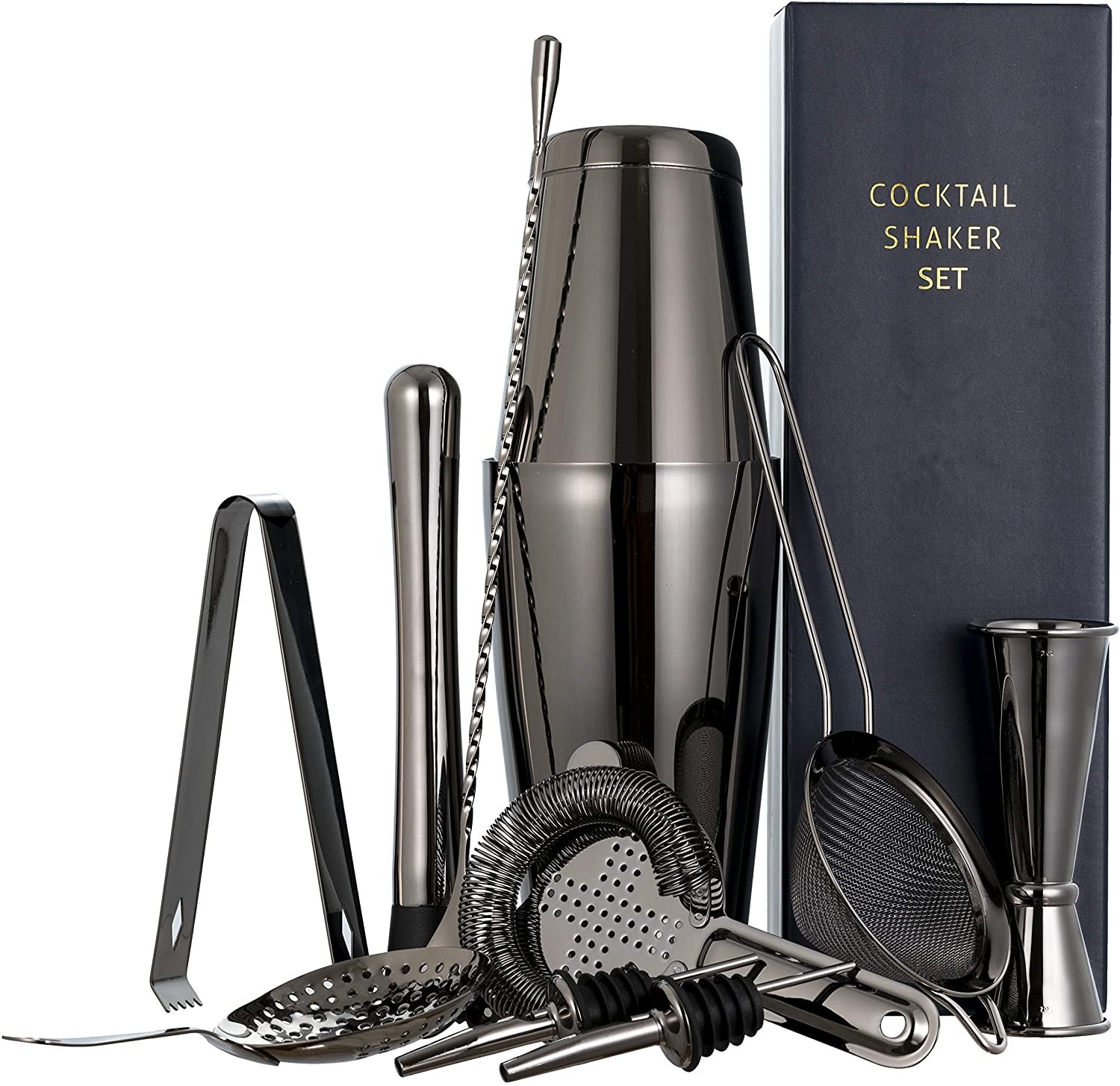 11 Pcs Stainless Steel Bartender Kit Cocktail Shaker Set set cocktail shaker cocktail set bartender kit