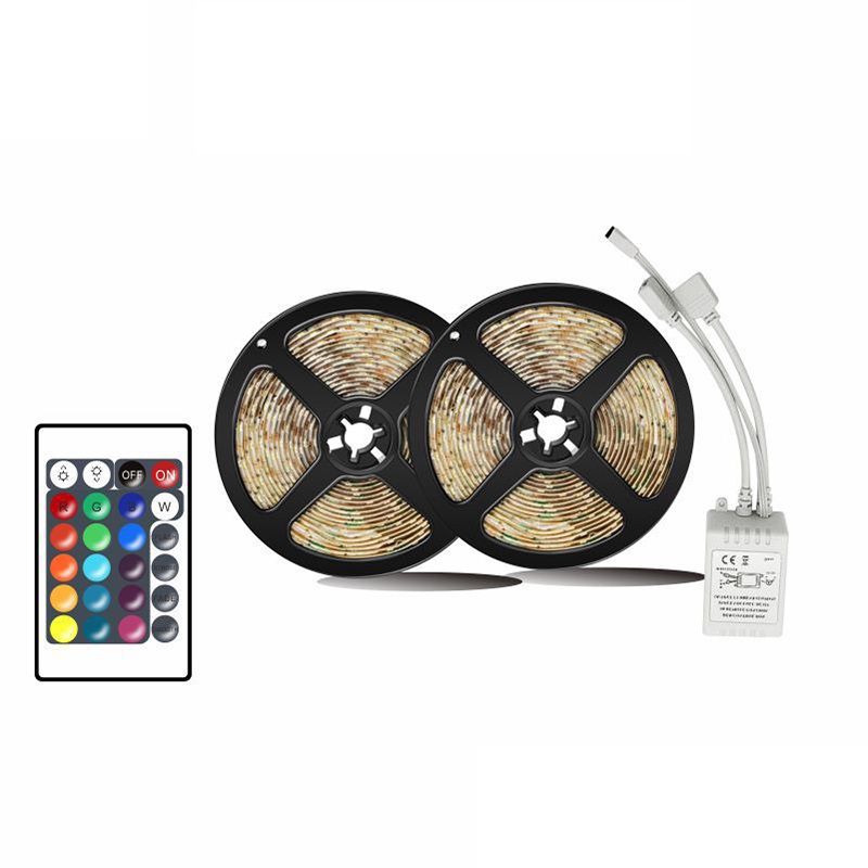 Гибкая светодиодная лента RGB 2835 SMD 5 м/10 м/15 м/20 м, лампа с изменением цвета RBG, водонепроницаемая светодиодная лента с P65, 24 клавиши