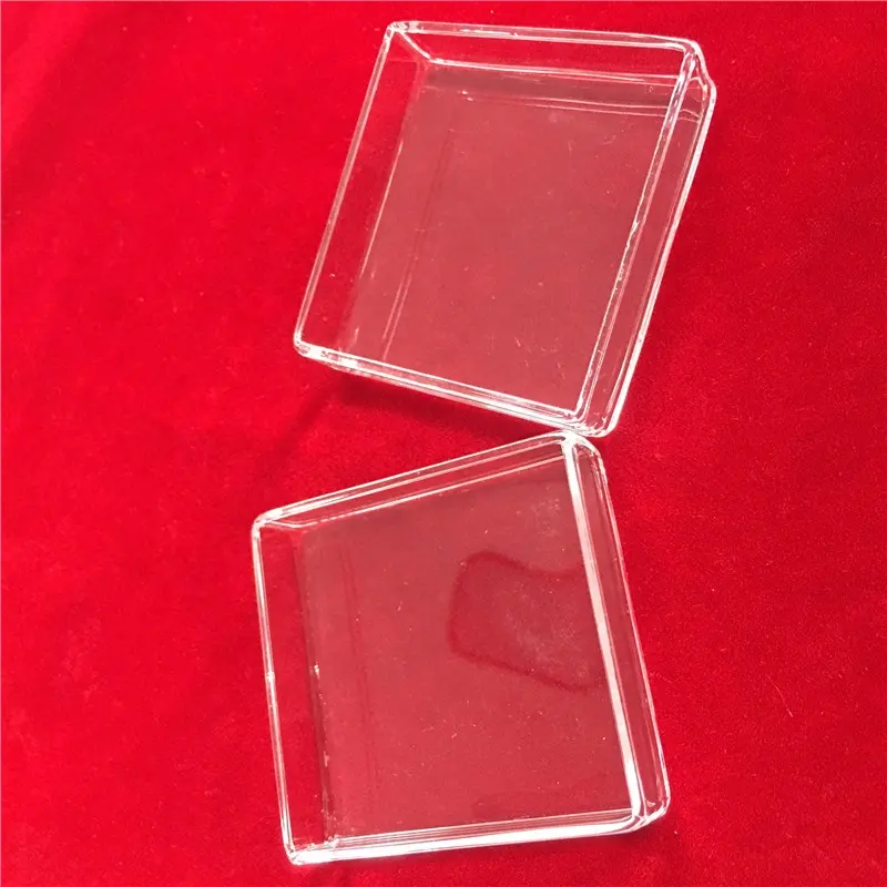 Heat resistance to 1200C clear square quartz glass petri dish