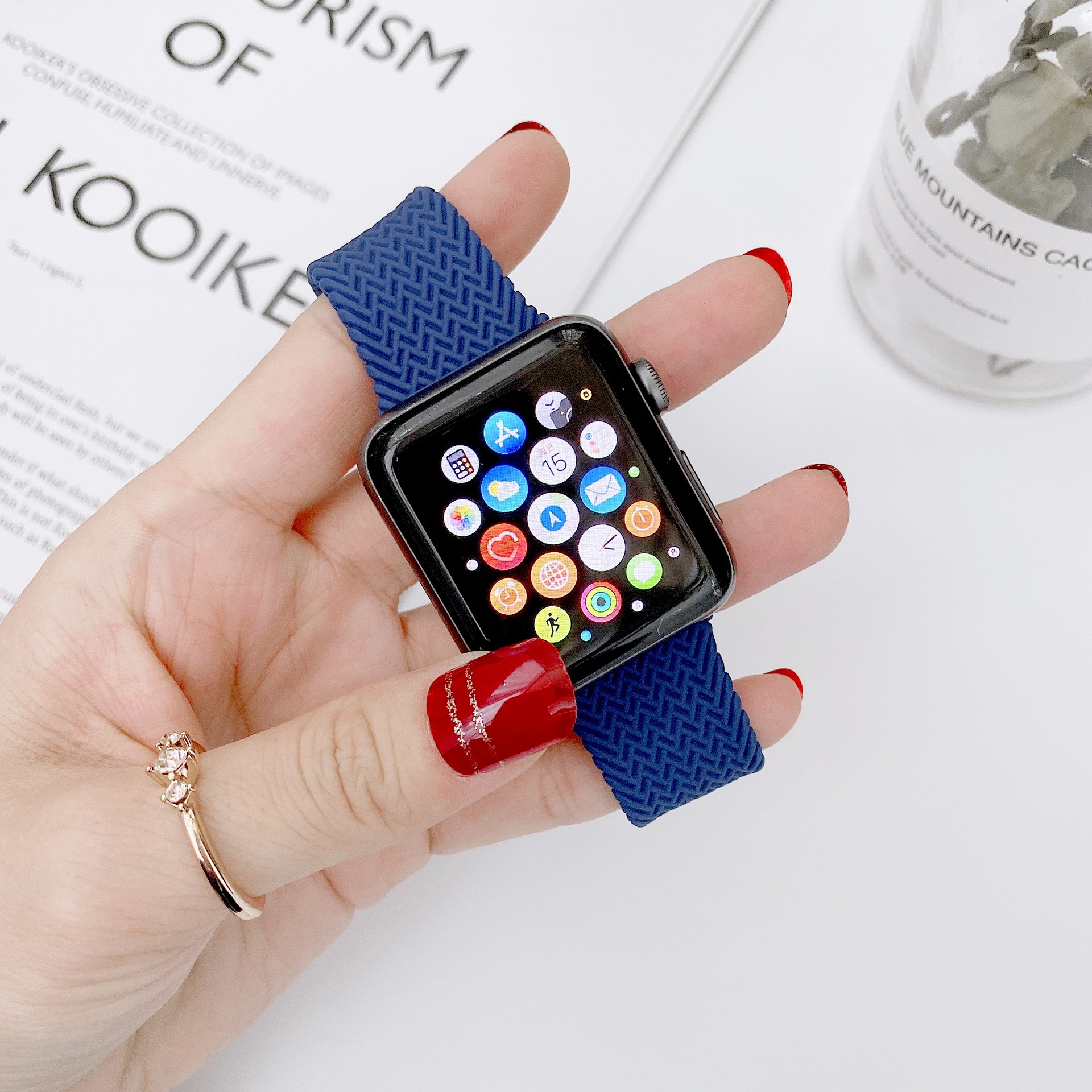 Силиконовый эластичный плетеный шнур соло петли с клеем для Apple iWatch серии 6 ремень браслет pulsera прокладывания проводки pulsera con энкантос