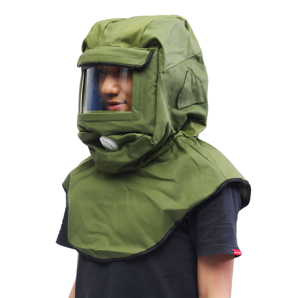 Helmet Large Viewing Screen Breathing Valve Vent Back Anti Dust Protection Safety Sandblasting Hood