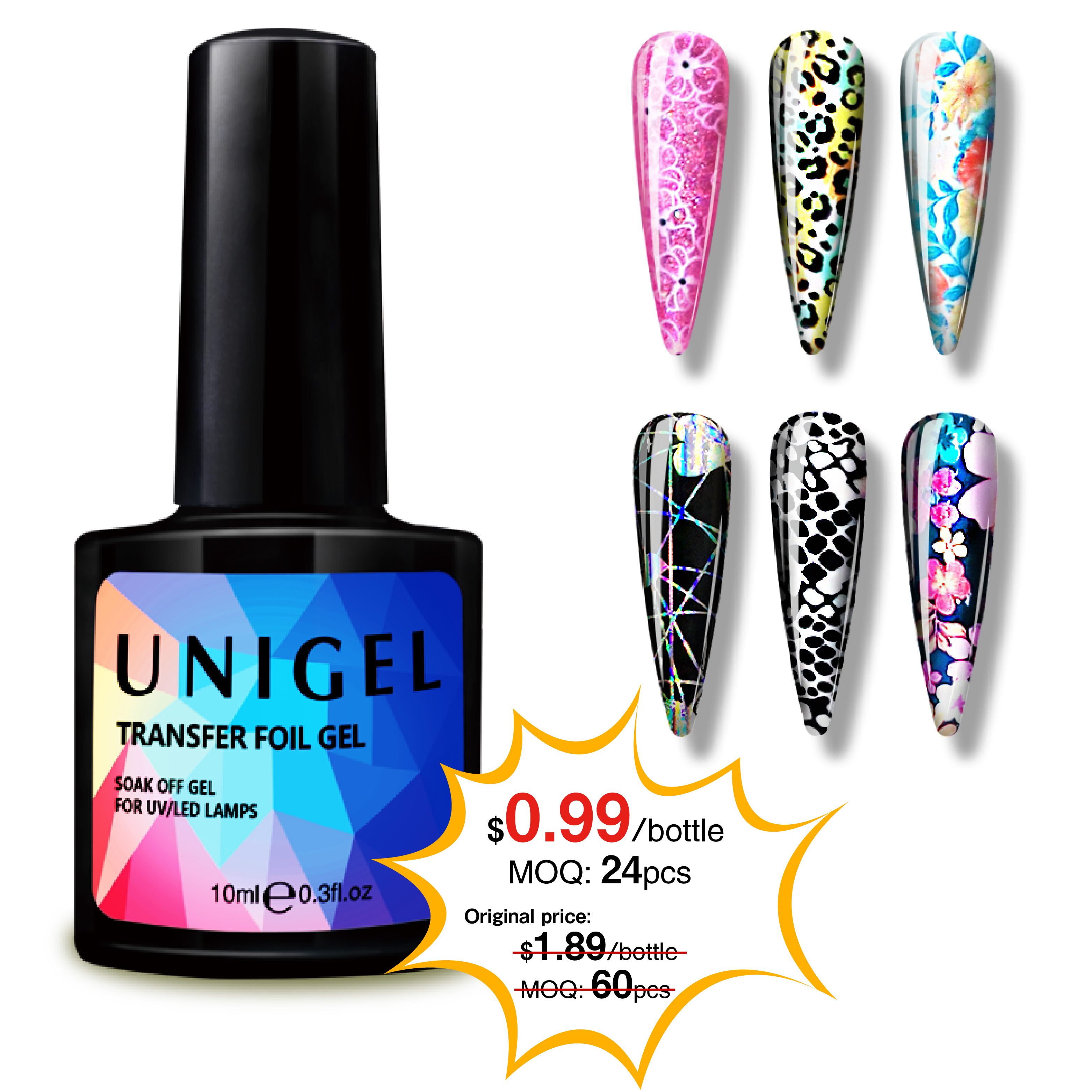 Unigel 2019 Новый Профессиональный гель Фольга для лака для ногтей Фольга переводной гель