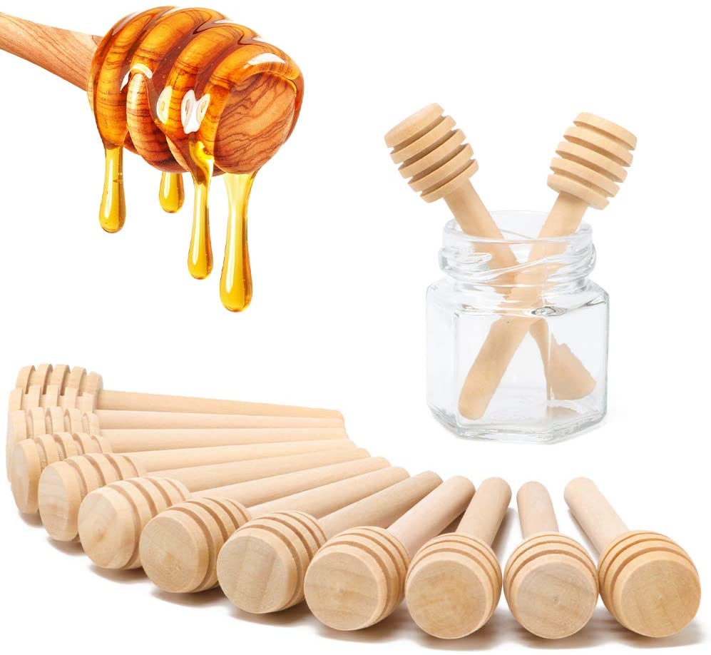 Billions Manufacturer Wholesale Eco Friendly Honey Dipper Sticks Server Different Size Custom Logo Wood Honey Spoon