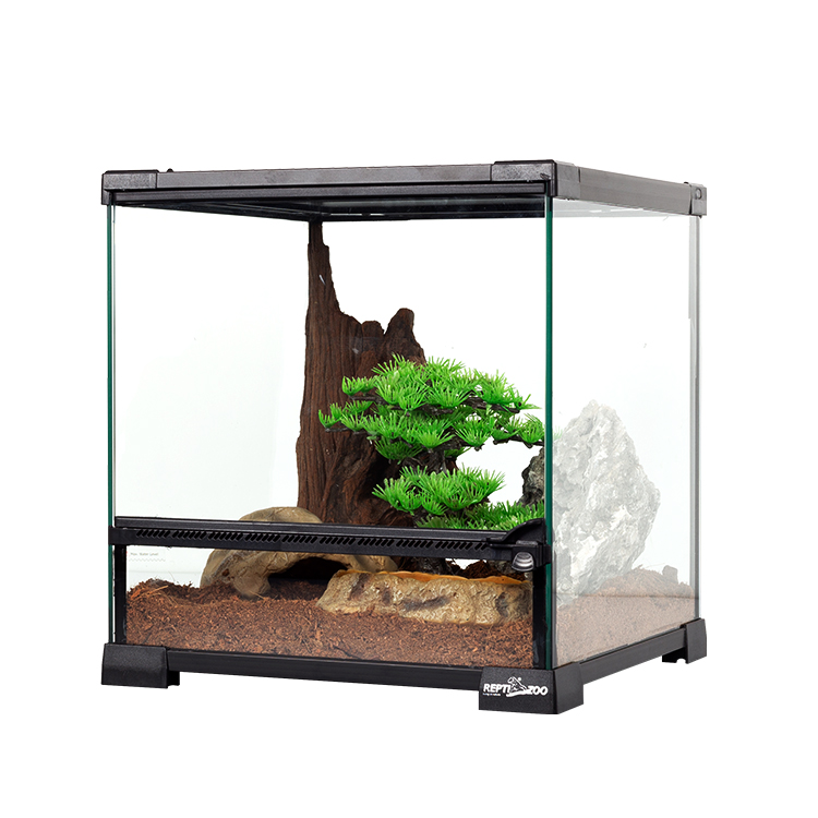 REPTIZOO 7,6 галлонов, 28,8 л, черный стеклянный контейнер для рептилий, террариумов, контейнер для ящерицы, Gecko, хамелеон, змея