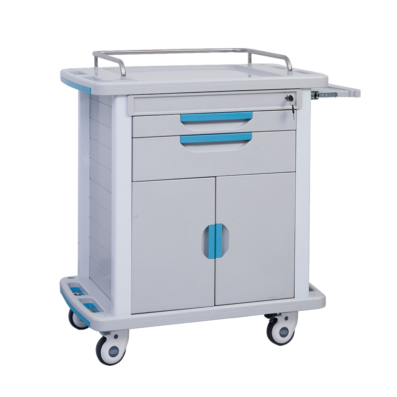 LX-ACH002 Hospital nursing medical ABS emergency trolley With Disposable Lock