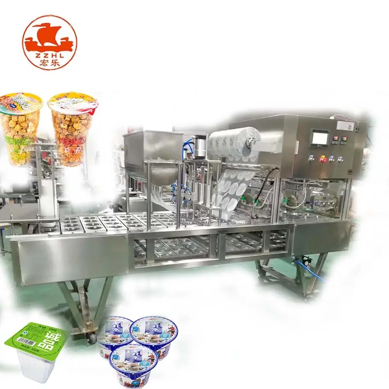 Continuous Type Jelly Pudding Plastic Cup Filling Sealing Machine