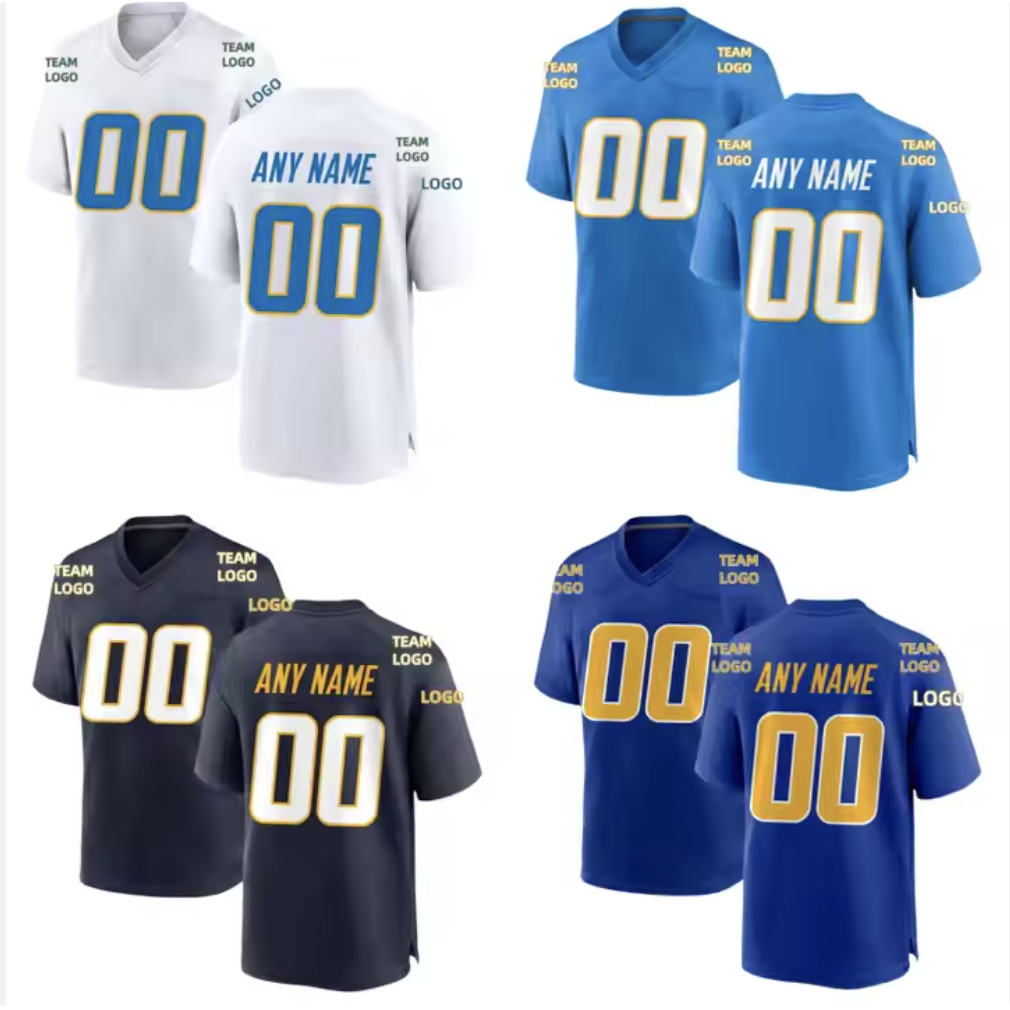 New Wholesale Best Quality Hot Sale Men's American Football Jerseys Blue Team Uniforms #10 #13 #97 Unisex Adult Sizes