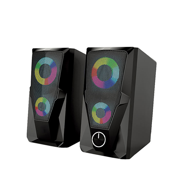Питаемые через USB порт бас кристально чистый звук стерео RGB компьютерных игр динамик регулятор громкости мультимедийный мини-динамик для PC Gamer, настольного компьютера