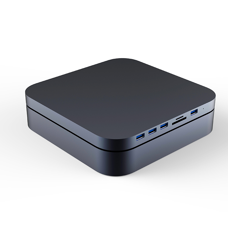 Концентратор типа C с корпусом жесткого диска для Mac mini 2018 и выше с разъемом SATA SSD/HDD, слотами для карт SD TF, USB 3,0/2,0