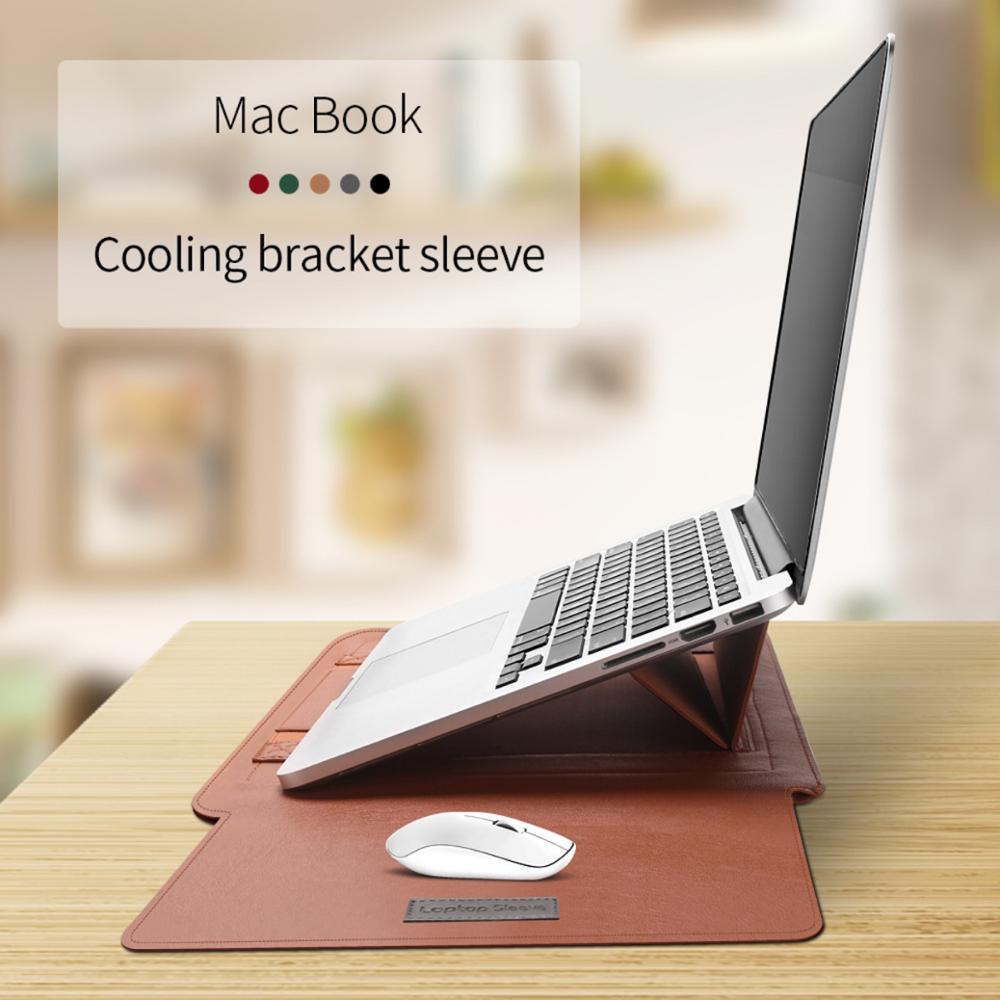 Регулируемая подставка для ноутбука LB2020048, кожаный чехол для Macbook 16 дюймов с ковриком для мыши и сумкой для ноутбука