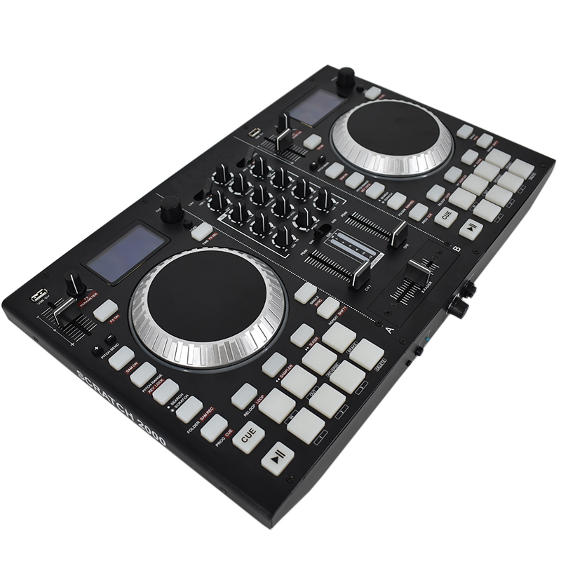Professional DJ MIDI Controller with USB n BT 8 multicolor software controller 4 trigger pads full midi virtual DJ headphone OPT