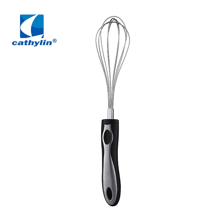 Wholesale Plastic Handle Kitchenware Stainless Steel Kitchen Tool Big Egg Whisk Manual Egg Beaters